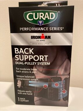 Curad Performance Series Ironman Black Back Support - Dual-Pulley System NIB